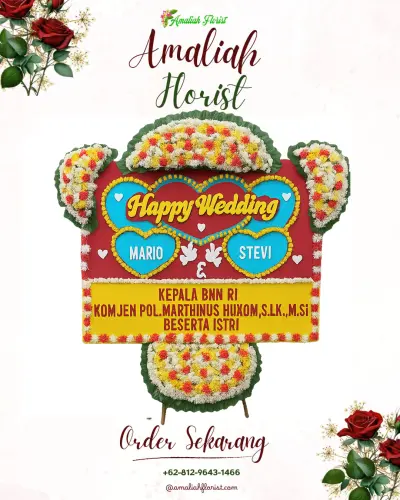 Karangan Papan Bunga Pernikahan di Wonolopo
